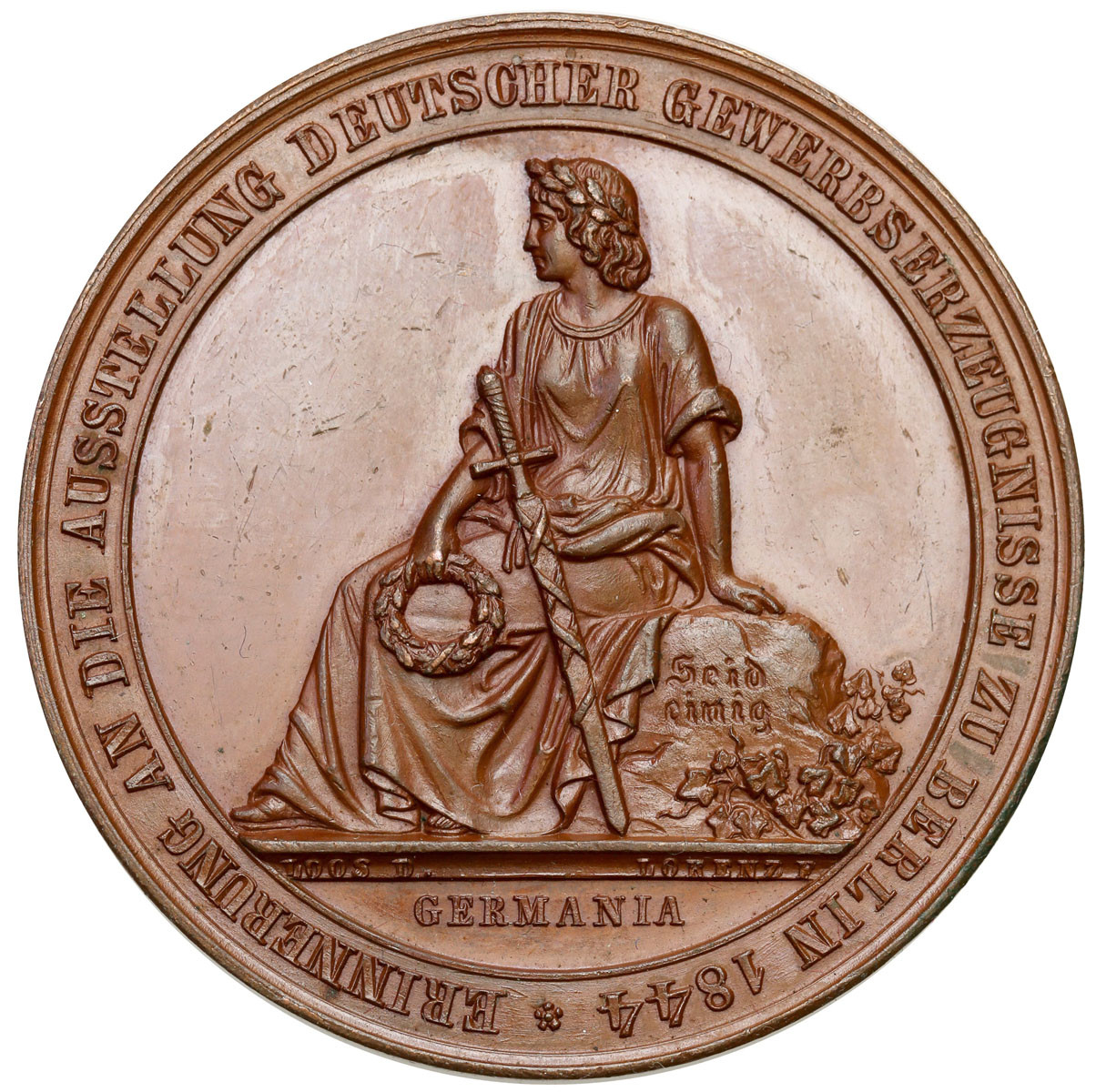 Niemcy, Prusy. Fryderyk Wilhelm IV. Medal Wystawa Rzemieślnicza, Berlin 1844, brąz
